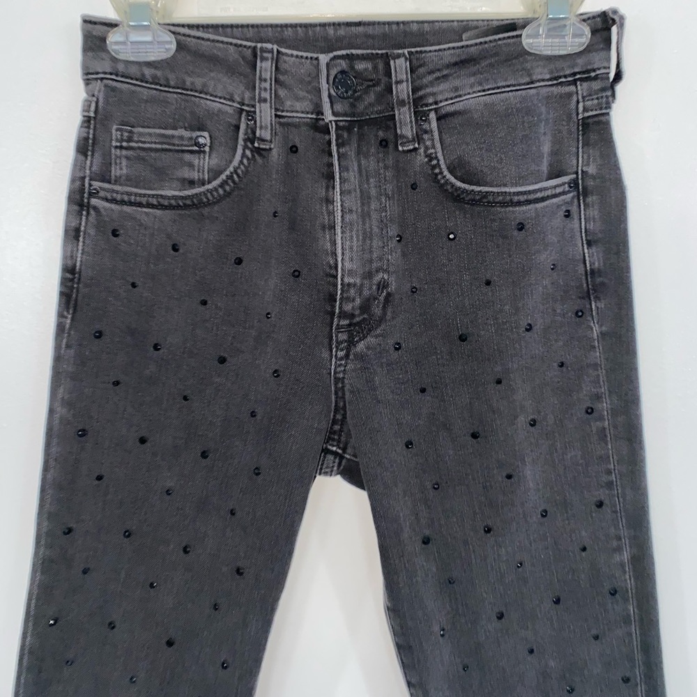 Black Rhinestone Studded Jeans